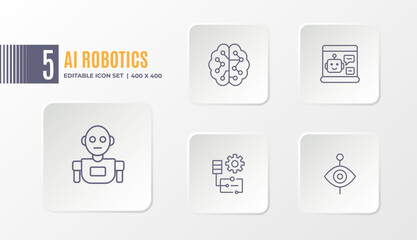 Artificial Intelligence and Robotics Icon Set