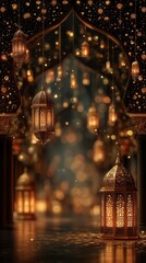 Obraz premium Happy Eid Al-Adha background vertical