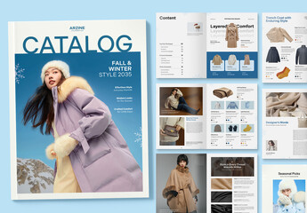 Winter Catalog Template for Holiday Season Fashion & Christmas Gift Guide Brochures