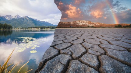 Contrasting landscapes of nature s balance and drought