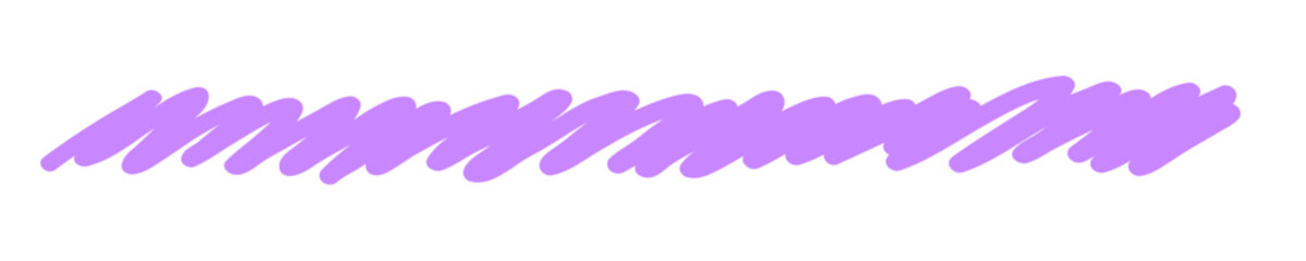Hand Drawn Purple Scribble Underline. Wavy Marker Stroke.