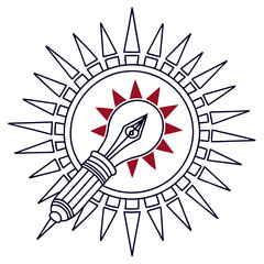 Creative writing concept with light bulb and pencil