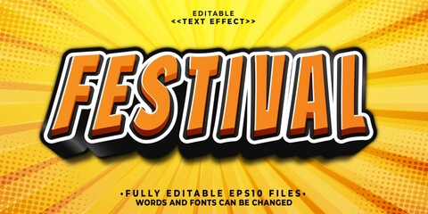 3d festival bold text effect.typhography logo