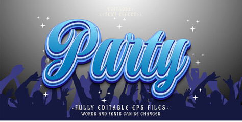 3d party lowercase text effect.typhography logo