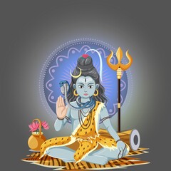 Sanatan god Mahadev with dark background