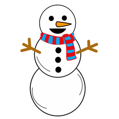 snowman with a scarf
