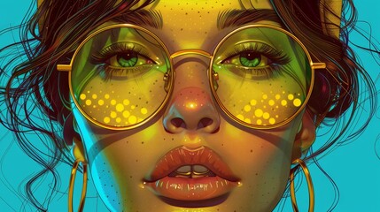 The illustration combines bold, modern design elements with a minimalist aesthetic, creating a chic and contemporary look.