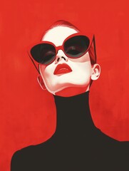 The illustration combines bold, modern design elements with a minimalist aesthetic, creating a chic and contemporary look.