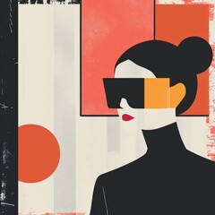 The illustration combines bold, modern design elements with a minimalist aesthetic, creating a chic and contemporary look.