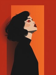 The illustration combines bold, modern design elements with a minimalist aesthetic, creating a chic and contemporary look.