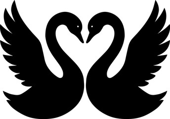 Obraz premium Swan Couple SVG Cut Files for Cricut & Silhouette