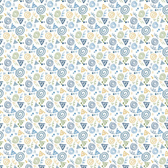 Obraz premium A seamless, hand-drawn vector pattern featuring a playful and abstract design