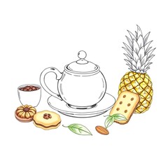 teapot and cup of tea