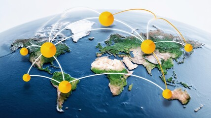 AI-driven supply chains concept. AI-Powered Logistics Network Illustration Highlighting Global Connections and Efficient Supply Chain Management