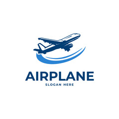 airplane logo design representing flight and air travel