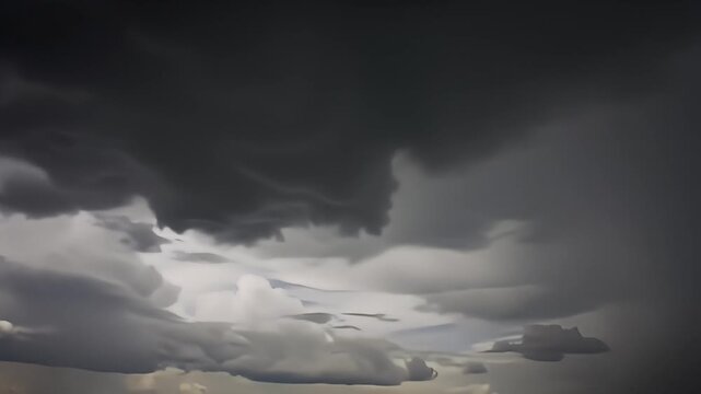 Dramatic Ominous Gray Storm Clouds Gathering In Sky Meteorology Weather Event