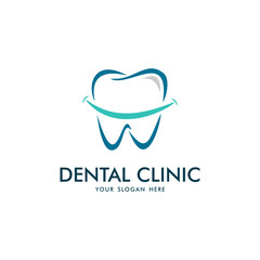 modern dental clinic logo with clean tooth design
