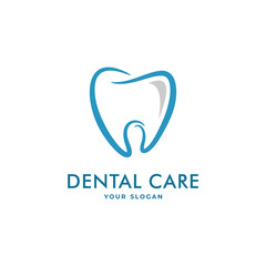 simple clean healthy tooth dental care logo template design