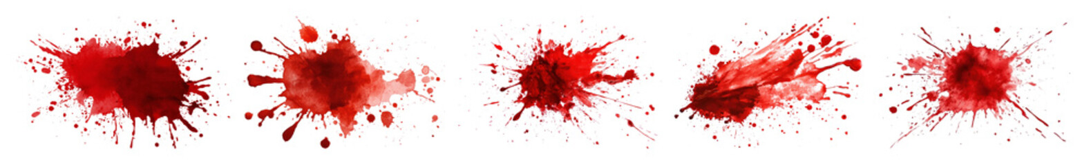 PNG Vibrant red paint splatter art, element set on transparent background