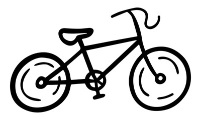 A simple black bicycle illustration