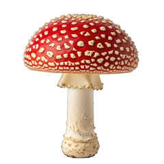 Obraz premium Red Amanita Muscaria Mushroom with White Spots on Black Background icon 2025-2026 transparent isolated on white background png 4k full hd download 1
