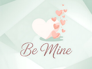 Valentine wedding invitation card design with red heart symbol and romantic paper decoration