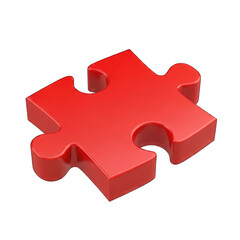Single red puzzle piece isolated on black background icon 2025-2026 transparent isolated on white background png 4k full hd download