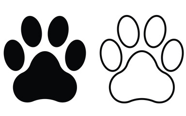 Paw print vector isolated on white