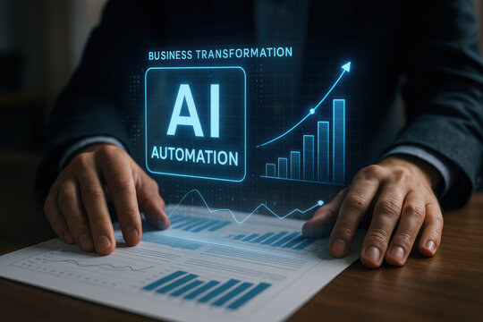 Business automation with AI enables transformation through analytics driving success and innovation in technology