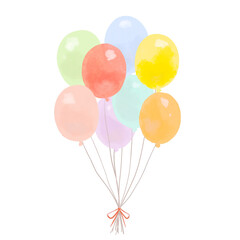 カラフルなバルーンのイラストセット