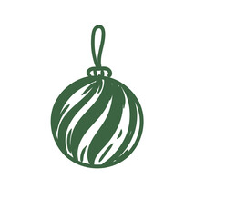 Original hand-drawn Merry Christmas illustration with a minimalist Christmas ornament. Illustrations for posters, cards, and graphic design.