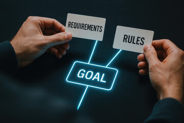 Requirements rules goal strategy and planning provide inspiring motivation toward business achievement success