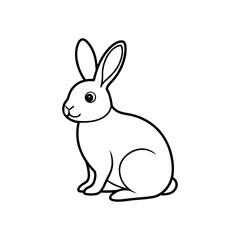 Obraz premium Illustration of a sitting rabbit on transparent background