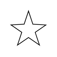 Obraz premium Simple five pointed star outline on transparent background