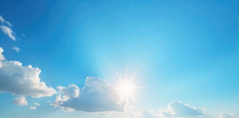 Vast, cloudless expanse of brilliant blue sky, bathed in the warm golden light of the sun Perfect for summer, travel, or nature themes , optimism, scene, summer