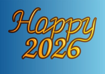 Fototapeta premium Happy new year 2026 greeting vector illustration