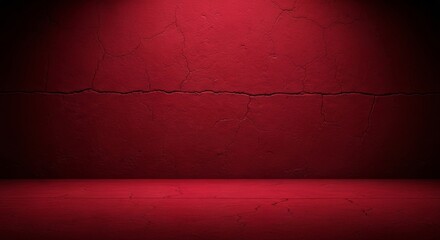 Deep Red Cracked Concrete Room Background