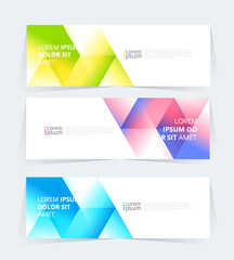 Geometric banner design with vector presentation template.