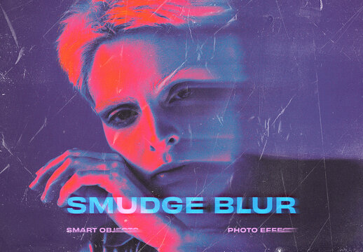 Grunge Smudge Image Effect Mockup