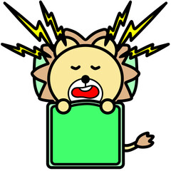 いびきをかくライオン　イラスト