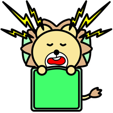 いびきをかくライオン　イラスト