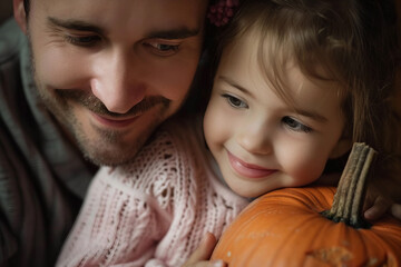 Person carving large pumpkin for Halloween during festive seasonal preparation at home kitchen, generative ai