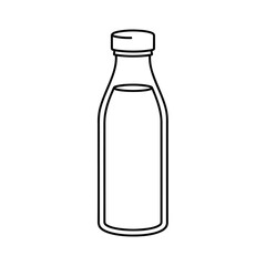 Outlined Bottle Illustration With Empty Space for Drinks or Liquid Products