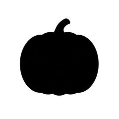 Silhouette of a Pumpkin on a White Background for Halloween