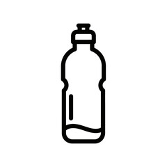 Reusable Plastic Water Bottle Outline Icon Design on White Background