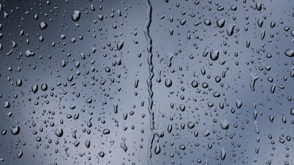 Window wallpaper with accumulating raindrops
