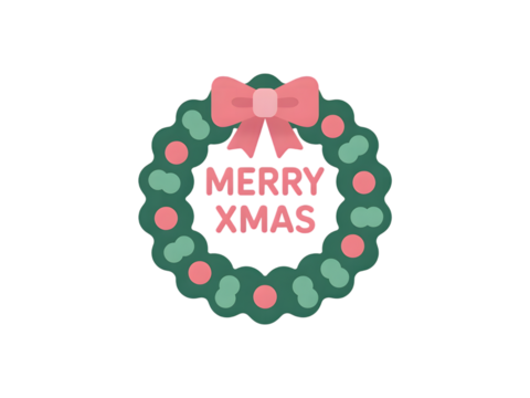 Christmas Wreath with Pink Bow