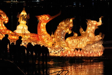 Luang Prabang, Laos, Fire Boats Festival in Mekong River, the most beuatiful festival of the year.