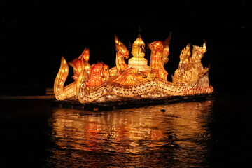 Luang Prabang, Laos, Fire Boats Festival in Mekong River, the most beuatiful festival of the year.