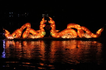 Luang Prabang, Laos, Fire Boats Festival in Mekong River, the most beuatiful festival of the year.